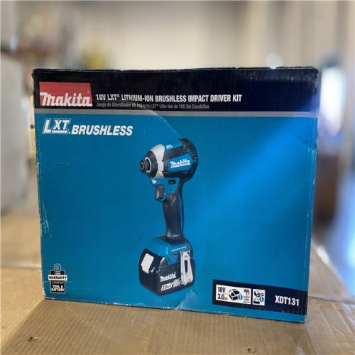 AS-IS Makita 18V LXT Lithium-Ion Brushless Cordless Impact Driver Kit with (1) Battery 3.0Ah