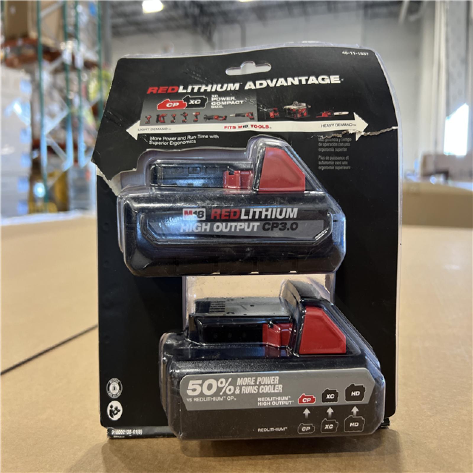 NEW! - Milwaukee M18 18V Lithium-Ion HIGH OUTPUT CP 3.0Ah Battery Pack (2-Pack)