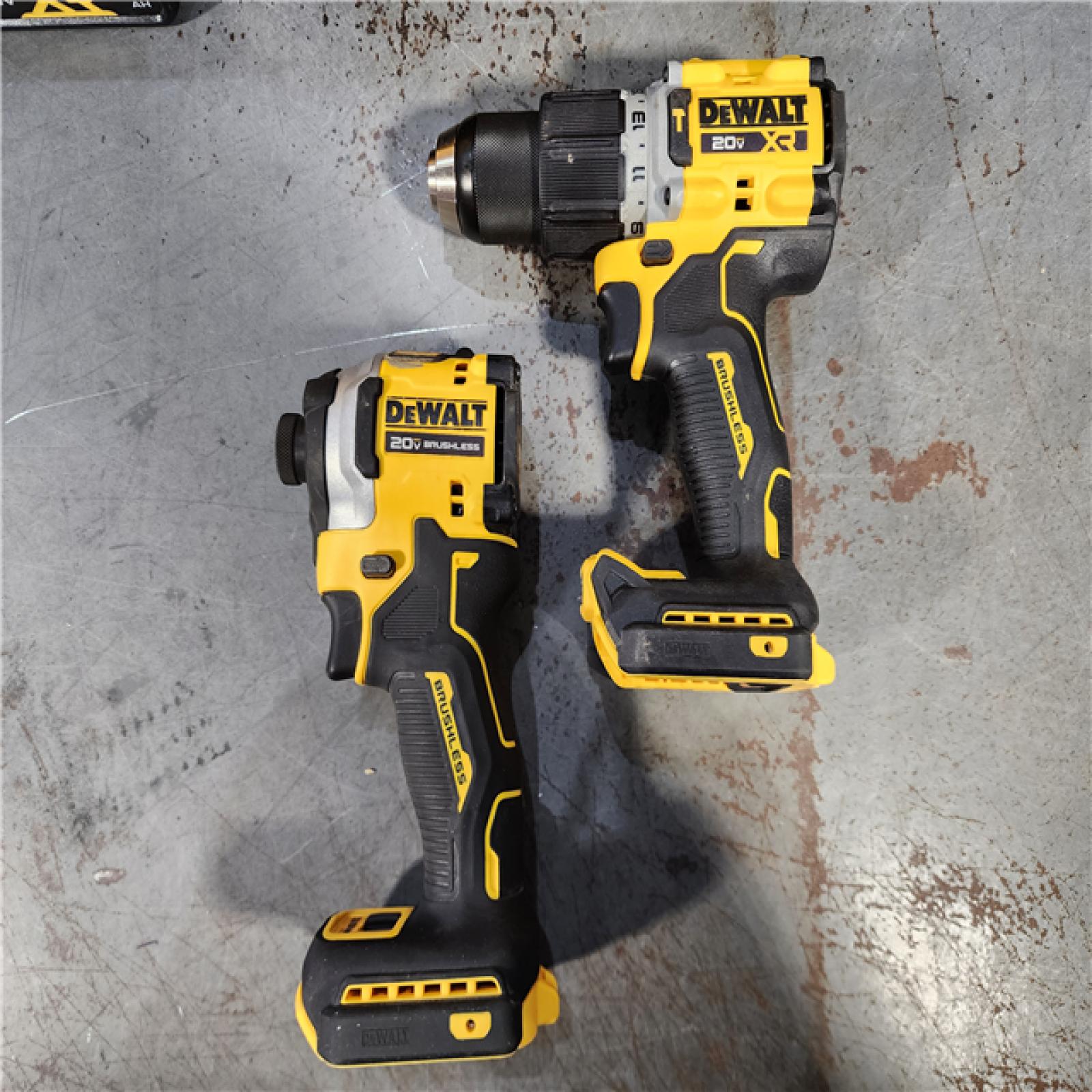 HOUSTON LOCATION - AS-IS DEWALT 20V MAX XR Hammer Drill and ATOMIC Impact Driver 2 Tool Cordless Combo Kit with (2) 4.0Ah Batteries, Charger, and Bag