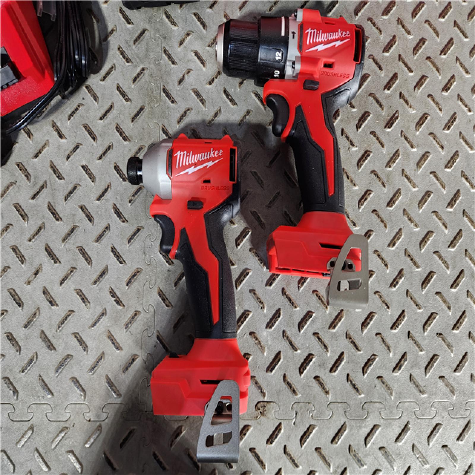 HOUSTON LOCATION - AS-IS (APPEARS LIKE NEW) M18 18-Volt Lithium-Ion Brushless Cordless Compact Hammer Drill/Impact Combo Kit (2-Tool) with (2) Batteries, Bag