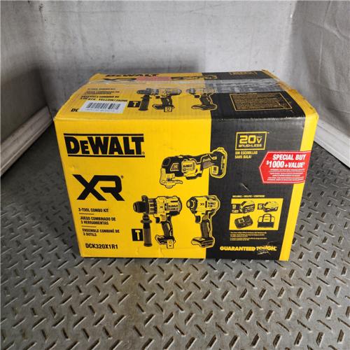 HOUSTON LOCATION - AS-IS DEWALT 20-Volt Lithium-Ion Cordless 3-Tool Combo Kit with FLEXVOLT 9 Ah and 20V 6 Ah Batteries and Charger