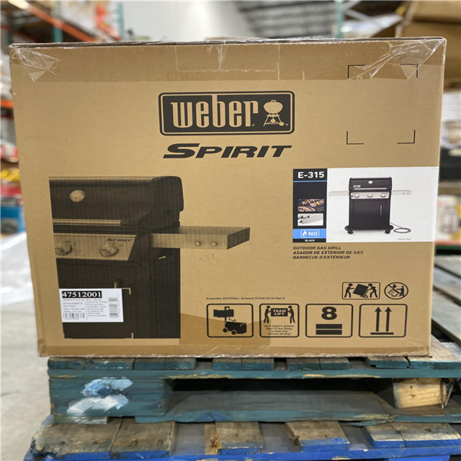 DALLAS LOCATION - Weber Spirit E-315 3-Burner Natural Gas Grill in Black