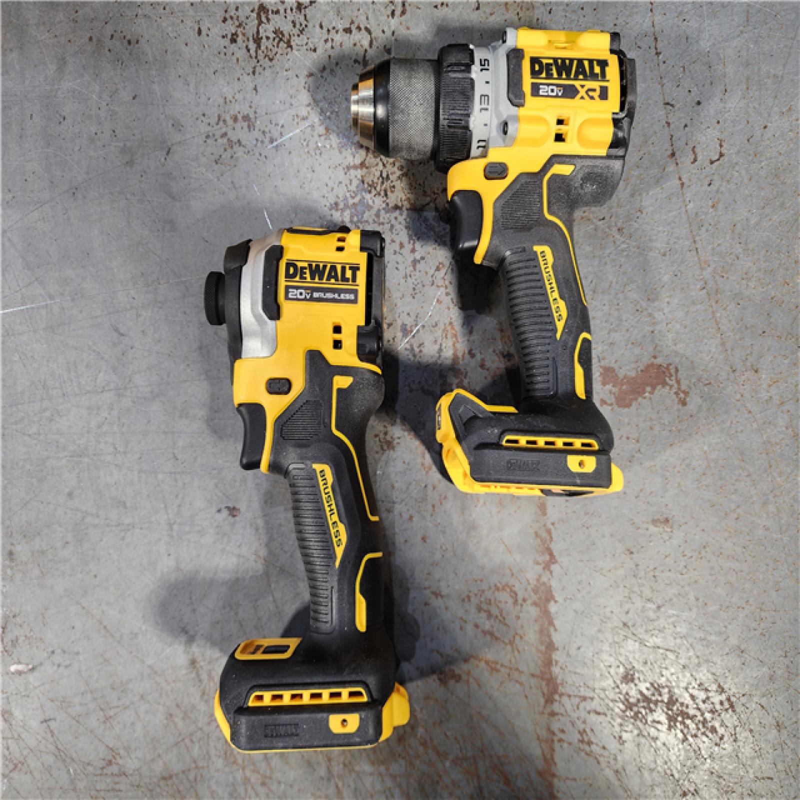 HOUSTON LOCATION - AS-IS DEWALT 20V MAX XR Cordless Drill/Driver, ATOMIC Impact Driver 2 Tool Combo Kit, (2) 2.0Ah Batteries, Charger, and Bag