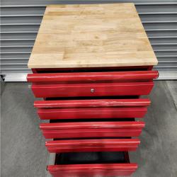 AS-IS Husky Heavy Duty Welded 18-Gauge Steel 5-Drawer Garage Base Cabinet - (Red)