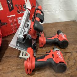 AS-ISMilwaukee M18 18-Volt Lithium-Ion Brushless Cordless Combo Kit (4-Tool) with 2-Batteries, 1-Charger and Tool Bag