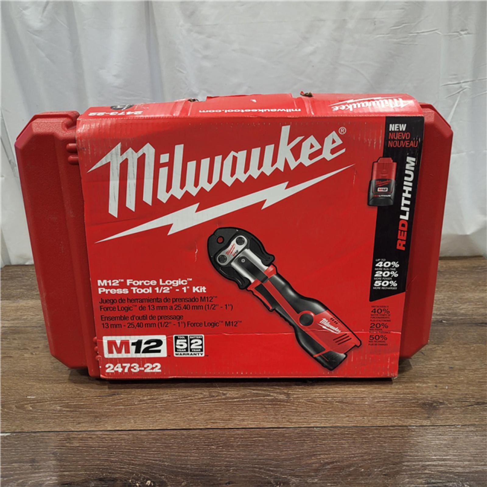 AS-IS Milwaukee M12 Force Logic Press Tool 1/2 in. to 1 in. Kit