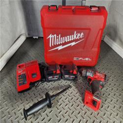 HOUSTON LOCATION - AS-IS Milwaukee 2904-22 Hammer Drill Driver Kit with Batteries  Charger & Tool Case  Red