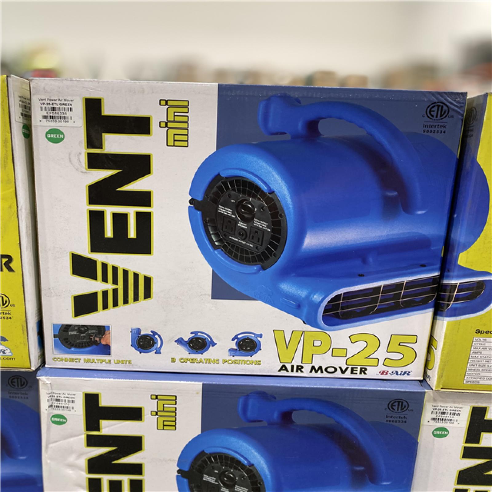 DALLAS LOCATION -B-Air 1/4 HP Air Mover Blower Fan for Water Damage Restoration Carpet Dryer Floor Home and Plumbing Use in Green  - PALLET ( UNITS  27  ) )S