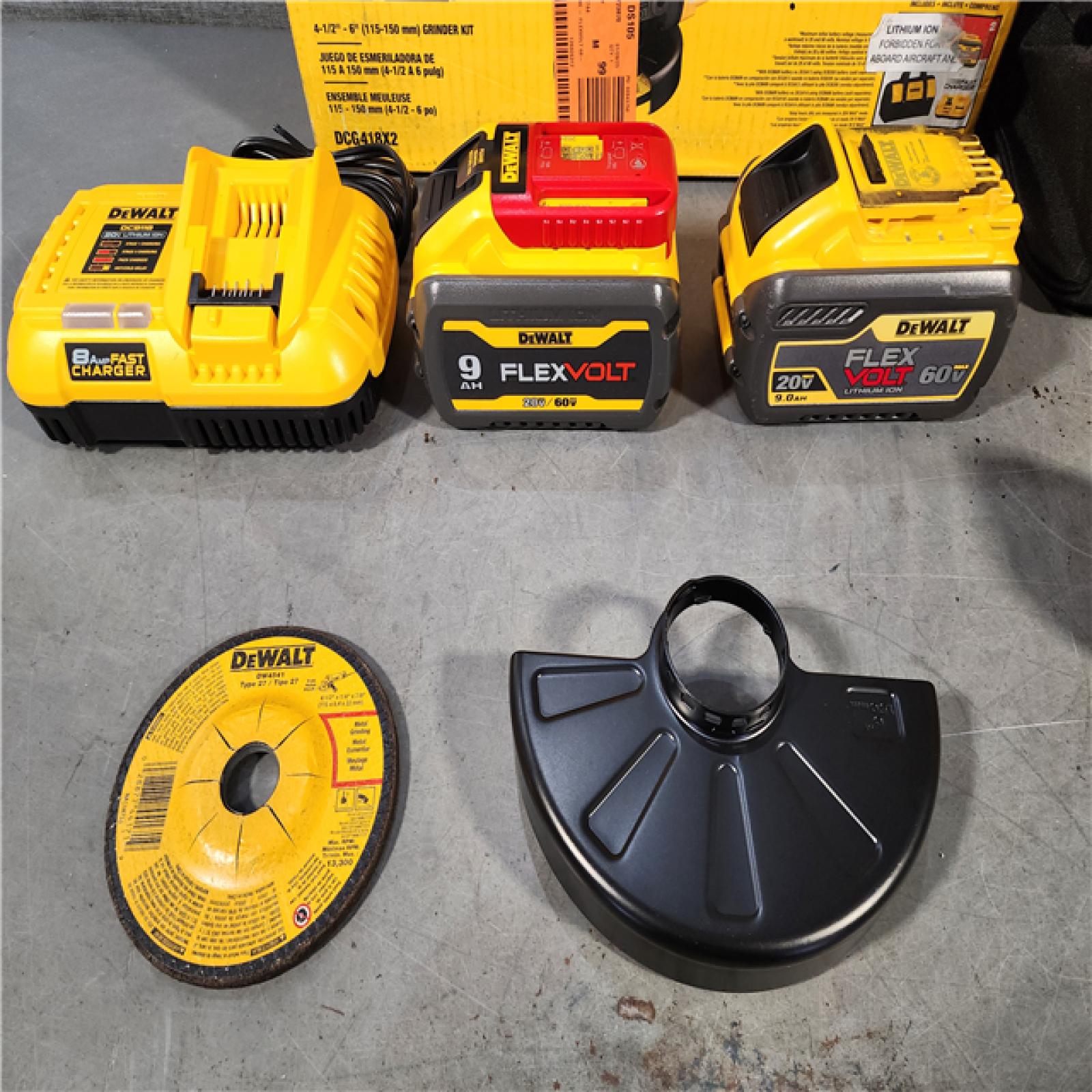 HOUSTON LOCATION - AS-IS (APPEARS LIKE NEW) DeWalt Flexvolt 60V Max Cordless Grinder  4.5 in; 6 in  Kit  1 KT (115-DCG418X2)