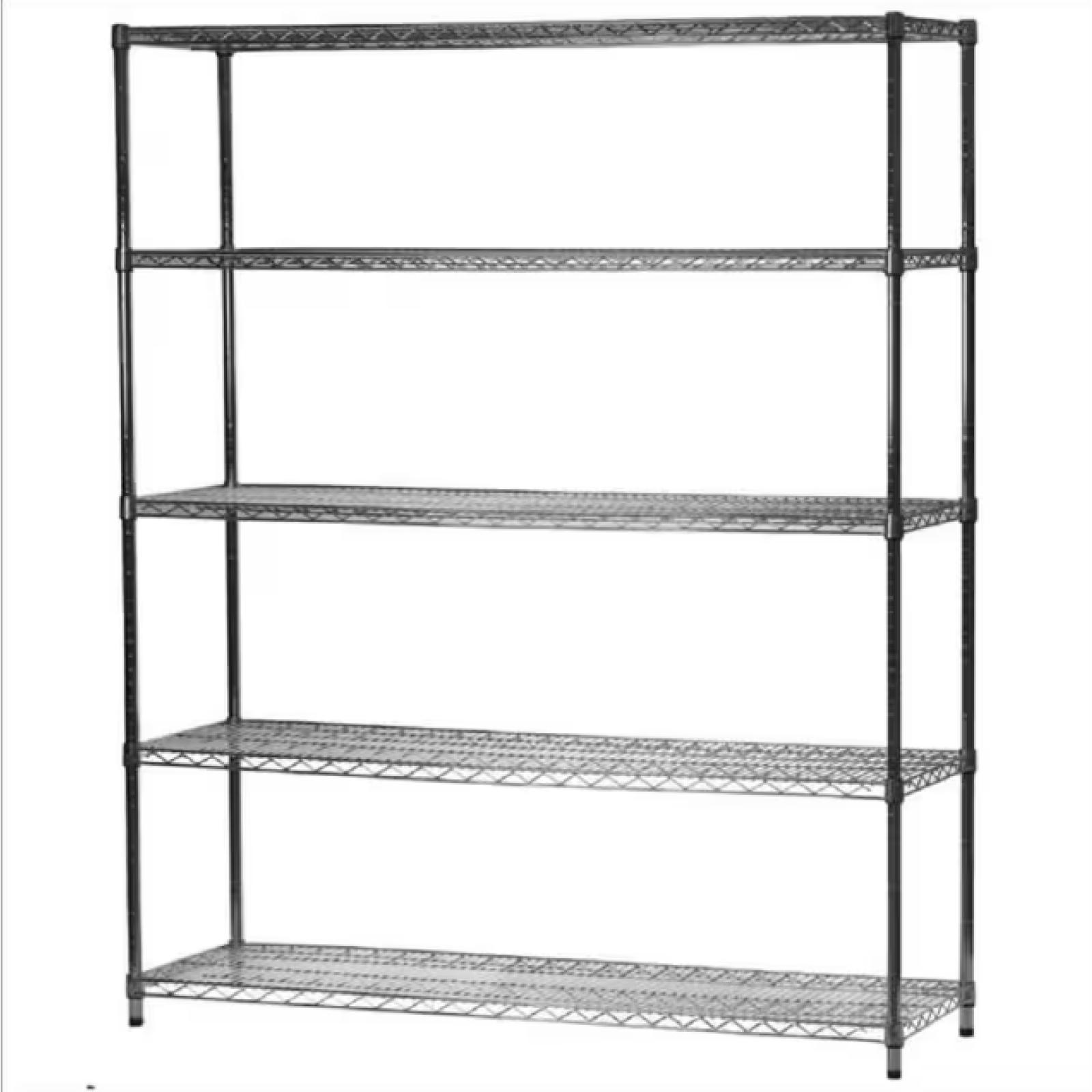 DALLAS LOCATION - HDX 5-Tier Commercial Grade Heavy Duty Steel Wire Shelving Unit in ChromeMax (60 in. W x 72 in. H x 18 in. D) PALLET - ( 7 UNITS)