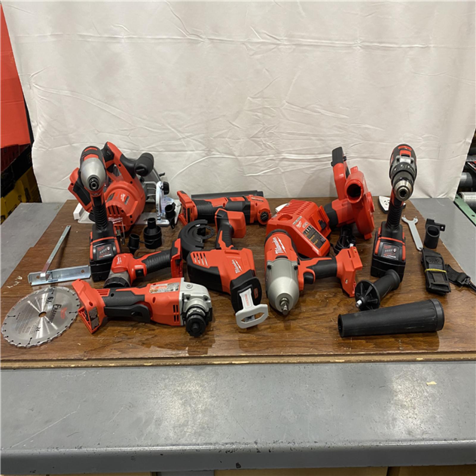 AS-IS M18 18-Volt Lithium-Ion Cordless Combo Kit (9-Tool) with (2) Batteries, Charger, and Tool Bag