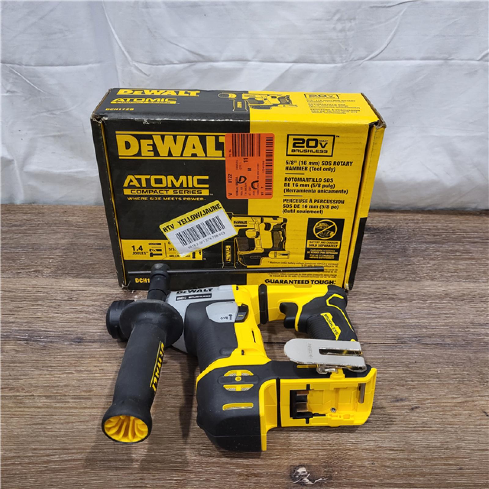 AS-IS Dewalt DCH172B MAX Atomic 20V 5/8 Inch Brushless Cordless SDS Plus Rotary Hammer (Tool Only)