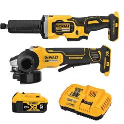 NEW! - DEWALT 20V MAX XR Cordless Grinder 2 Tool Combo Kit with 4.5 in. Grinder, 1-1/2 in. Die Grinder, and (1) 5.0Ah Battery