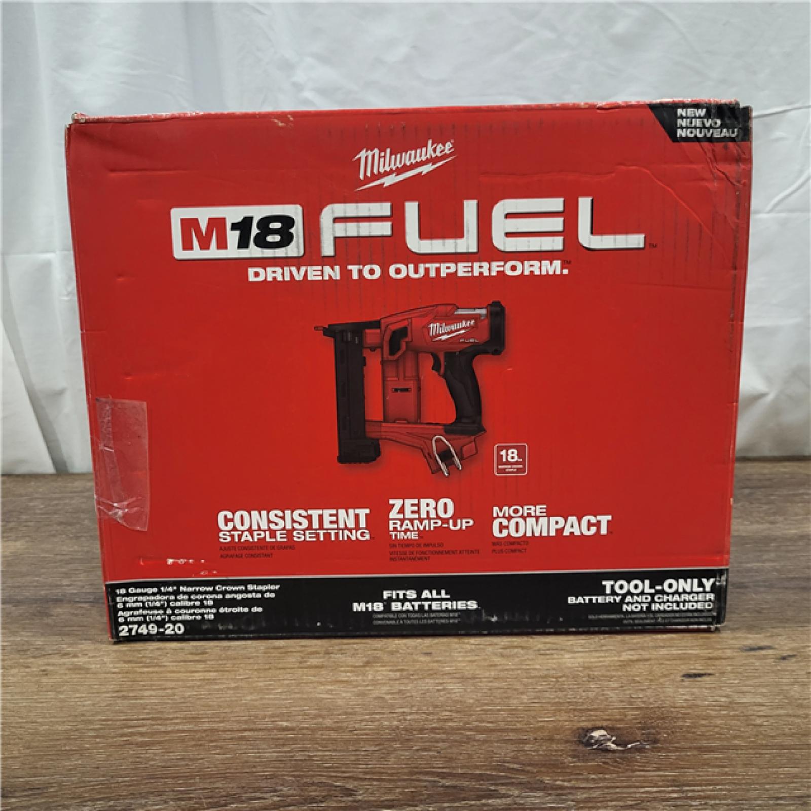 AS-IS M18 FUEL 18-Volt Lithium-Ion Brushless Cordless 18-Gauge 1/4 in. Narrow Crown Stapler (Tool-Only)