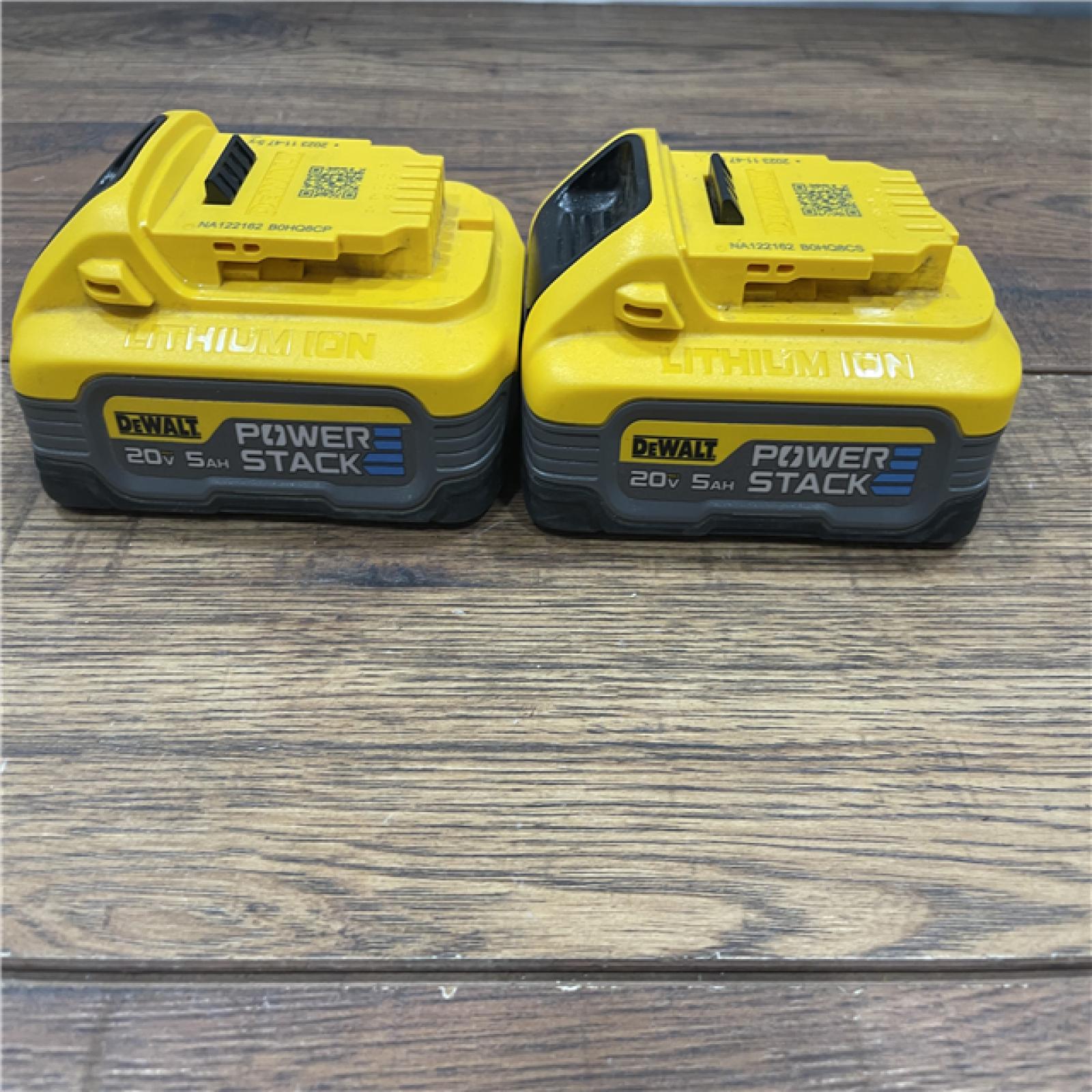 AS-IS DEWALT POWERSTACK 20V Lithium-Ion 5.0Ah Battery Pack (2 Pack)