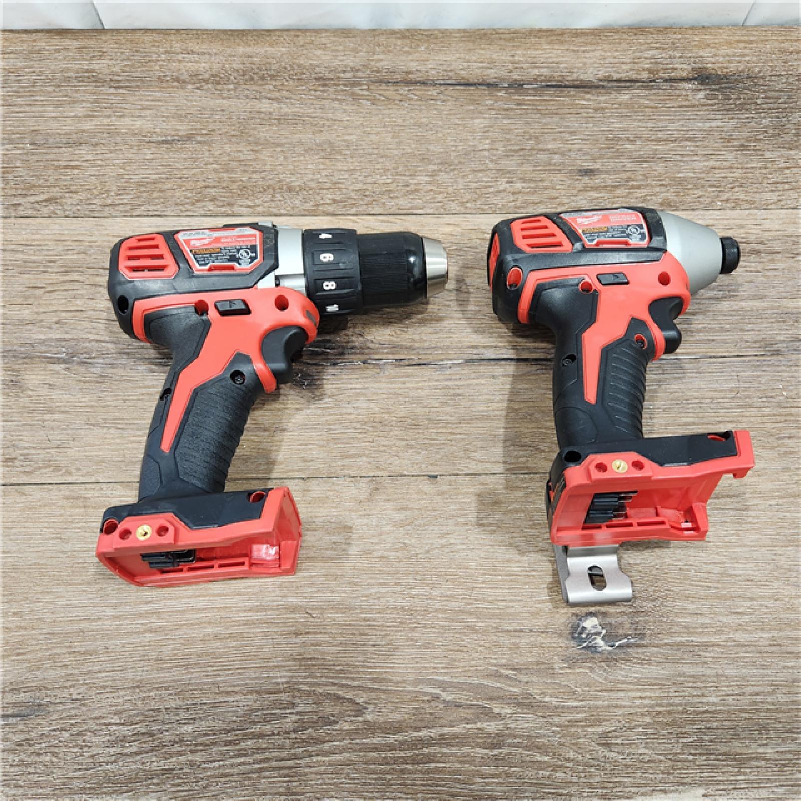 AS-IS Milwaukee M18 18V Cordless Brushed 2 Tool Drill/Driver and Impact Driver Kit