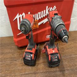 AS-ISMilwaukee M18 FUEL 18V Lithium-Ion Brushless Cordless Hammer Drill and Impact Driver Combo Kit (2-Tool) with 2 Batteries