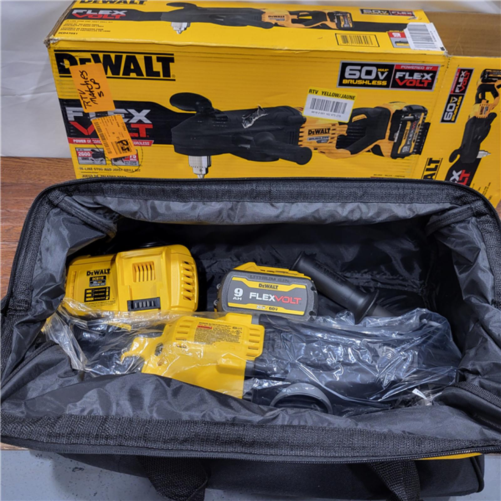 AS-IS DeWalt 60V 1/2  in-Line Handle Cordless Drill