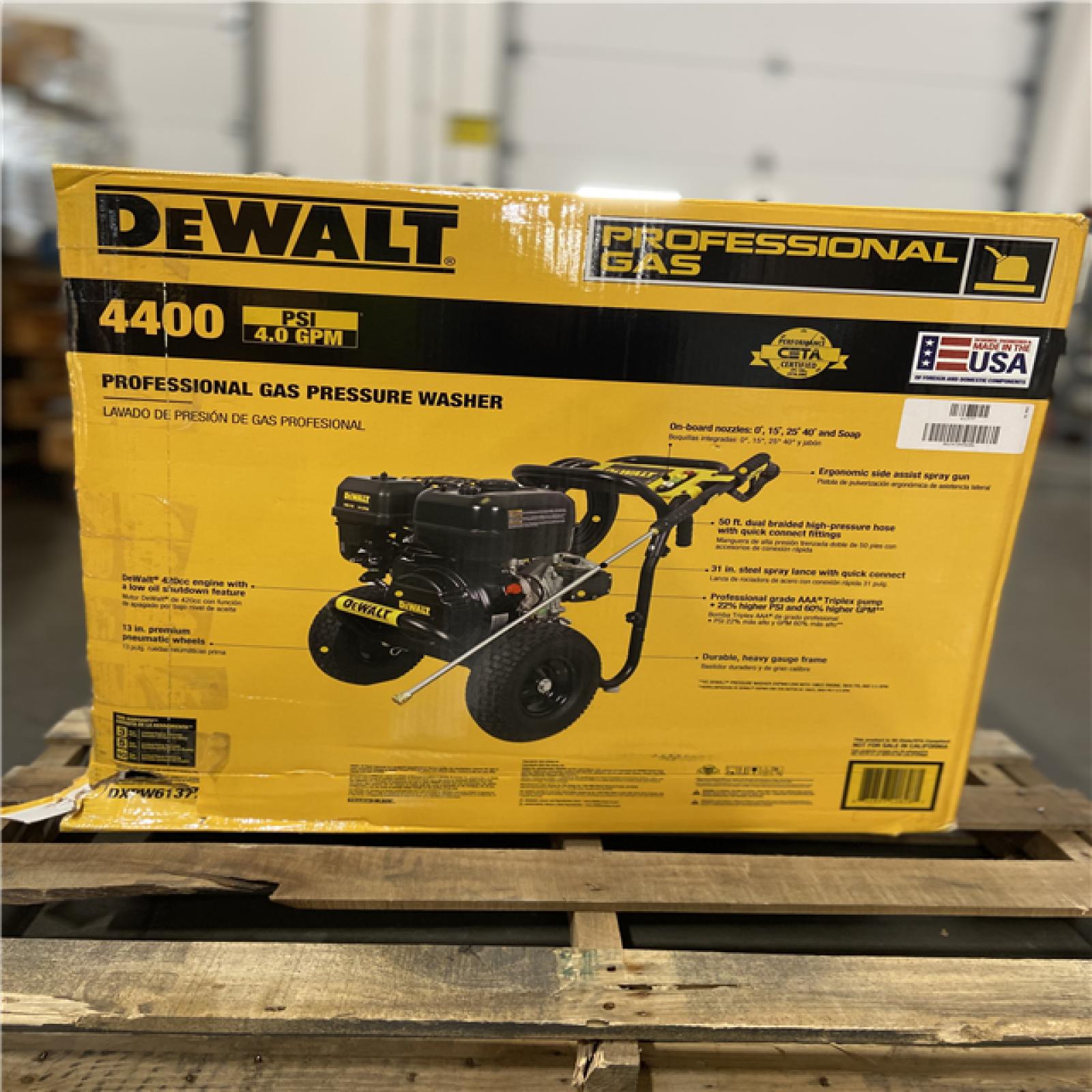 DALLAS LOCATION - DEWALT 4400 PSI 4.0 GPM Cold Water Gas Pressure Washer