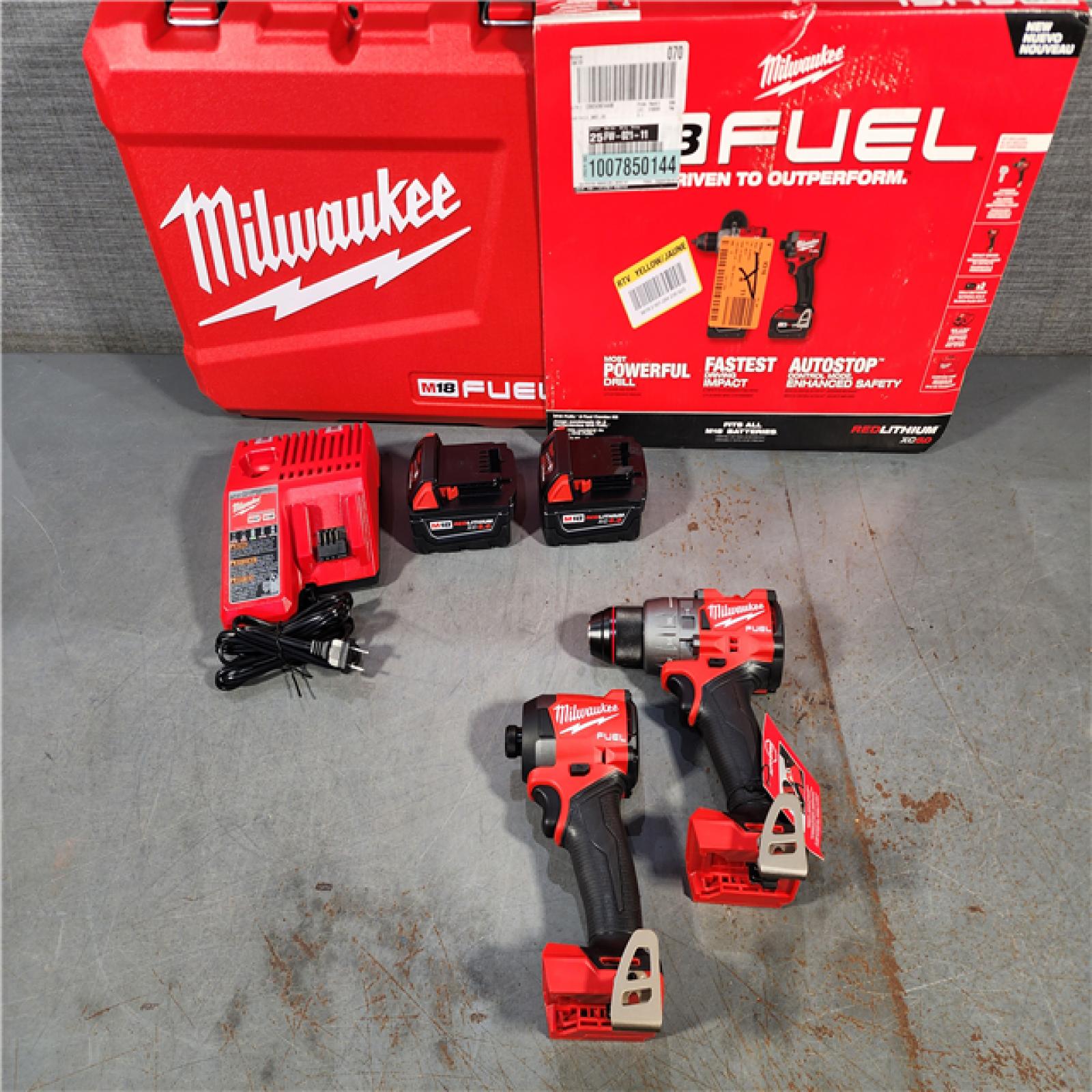 HOUSTON LOCATION - AS-IS Milwaukee M18 FUEL 18V Lithium-Ion Brushless Cordless Hammer Drill and Impact Driver Combo Kit (2-Tool) with 2 Batteries