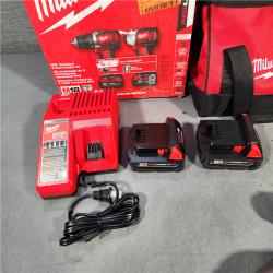 HOUSTON LOCATION - AS-IS (APPEARS LIKE NEW) Milwaukee M18 18V Cordless Brushed 2 Tool Drill/Driver and Impact Driver Kit