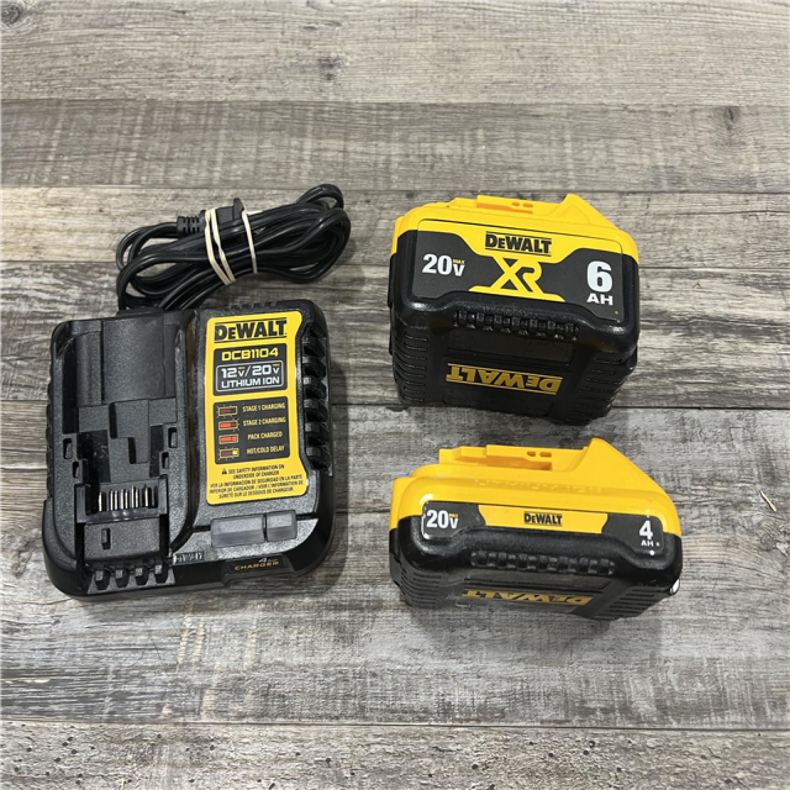 AS-IS DEWALT 20V MAX Lithium-Ion 6.0Ah and 4.0Ah Battery and Charger Starter Kit