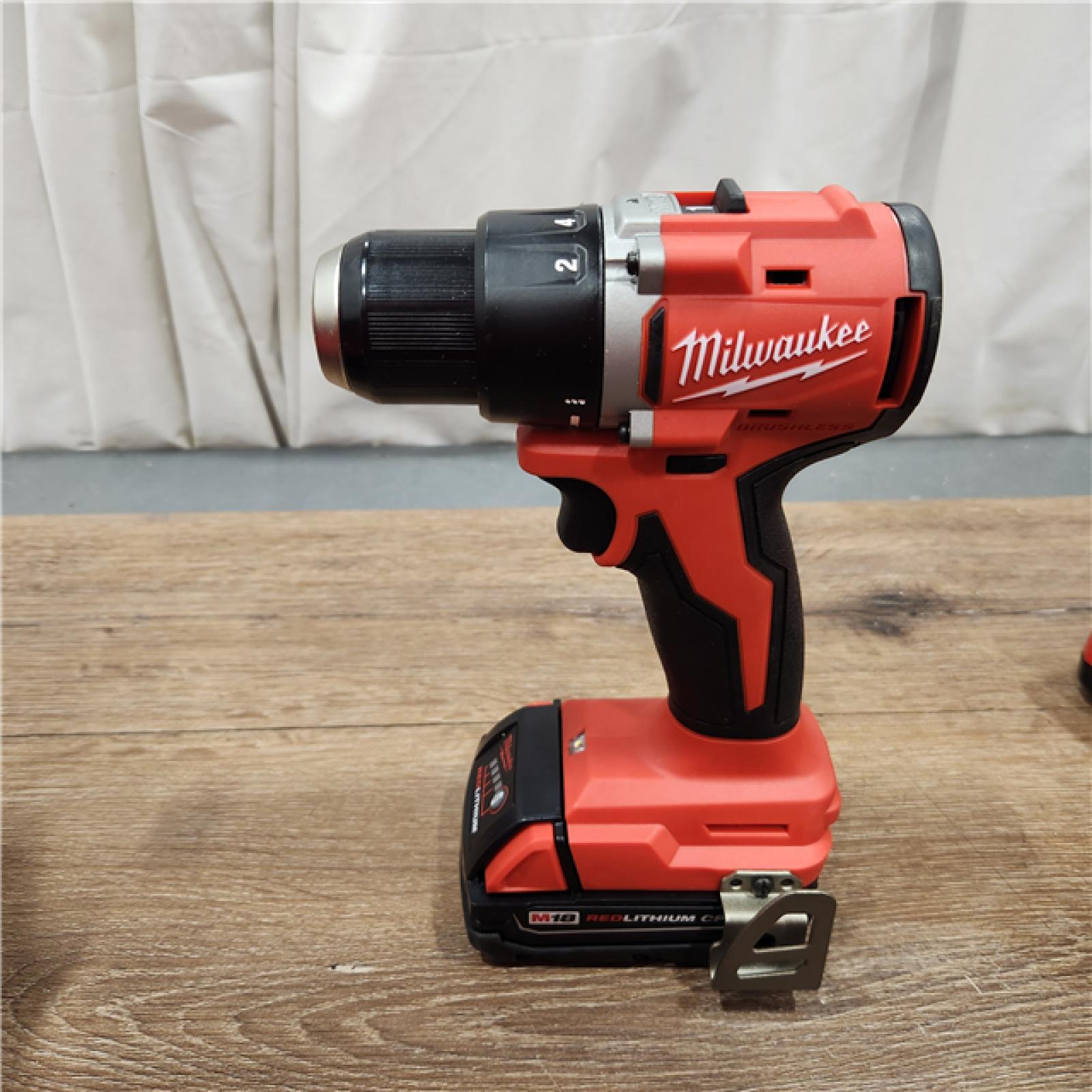 AS-IS Milwaukee M18 Compact Next Gen 1/2 in. Brushless Cordless Drill/Driver Kit (Battery & Charger)