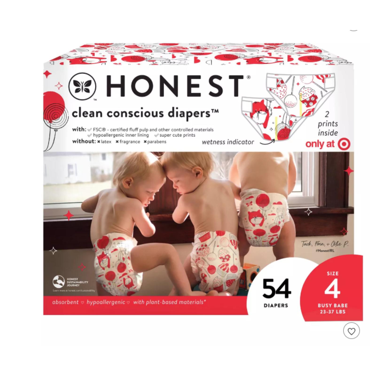 DALLAS LOCATION - The Honest Company Clean Conscious Disposable Diapers #4 - (128 UNITS)