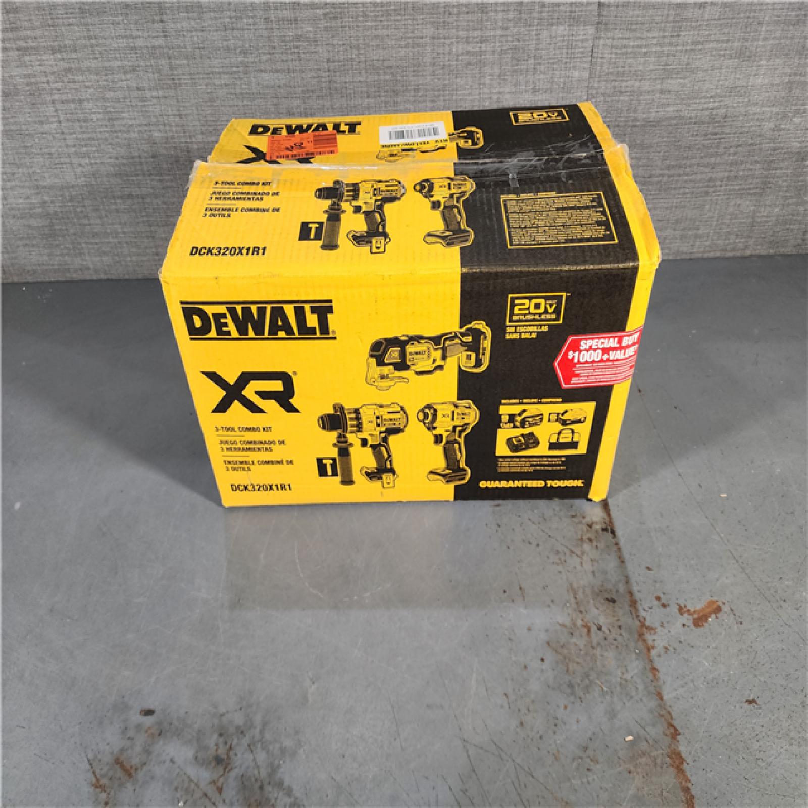 HOUSTON LOCATION - AS-IS DEWALT 20-Volt Lithium-Ion Cordless 3-Tool Combo Kit with FLEXVOLT 9 Ah and 20V 6 Ah Batteries and Charger (NO TOOL BAG)