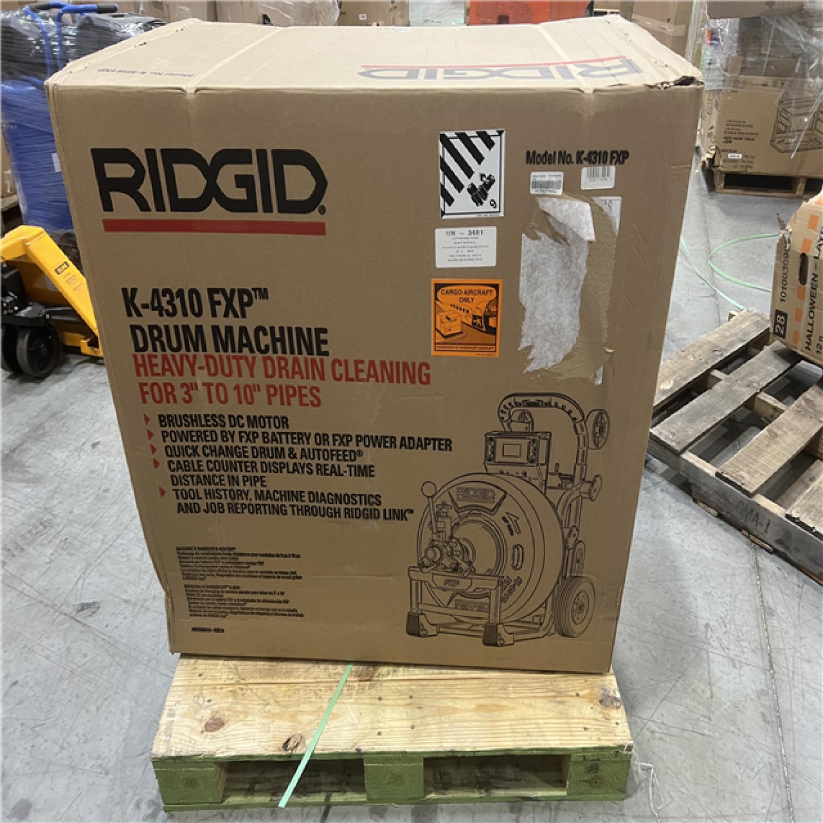 NEW! - RIDGID K-4310 FXP 3/4 in. Drain Cleaning Drum Machine, Includes 8-Piece Tool Set, Bag, Gloves, 2 FXP Battery-8.0 Ah and Charger