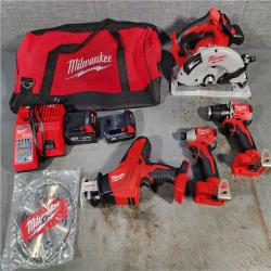 HOUSTON LOCATION - AS-IS Milwaukee M18 18-Volt Lithium-Ion Brushless Cordless Combo Kit (4-Tool) with 2-Batteries, 1-Charger and Tool Bag