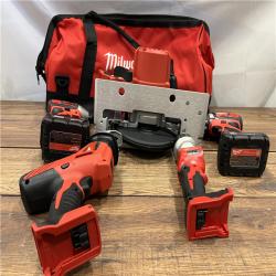 AS IS Milwaukee M18 18-Volt Lithium-Ion Cordless Combo Tool Kit (5-Tool) with (1) 3.0Ah and (1) 1.5Ah Battery, (1) Charger, (1) Tool Bag