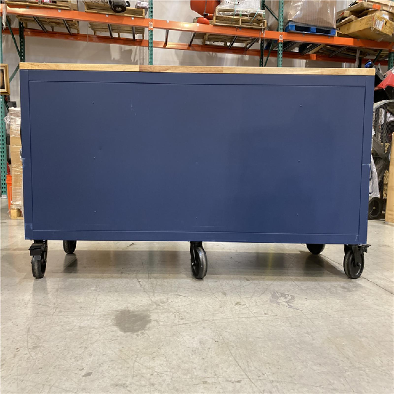 DALLAS LOCATION - Husky Tool Storage Heavy Duty 84 in. W Matte Blue Mobile Workbench Cabinet