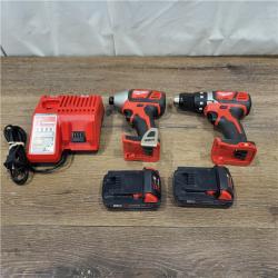 AS-IS Milwaukee M18 18V Cordless Brushed 2 Tool Drill/Driver and Impact Driver Kit