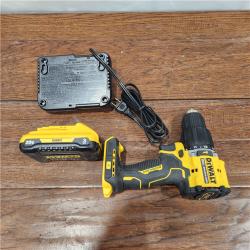 AS-IS ATOMIC 20-Volt Lithium-Ion Cordless 1/2 in. Compact Hammer Drill with 3.0Ah Battery, Charger and Bag