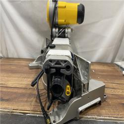 AS IS DEWALT 15 Amp Corded 12 in. Double Bevel Sliding Compound Miter Saw, Blade Wrench and Material Clamp