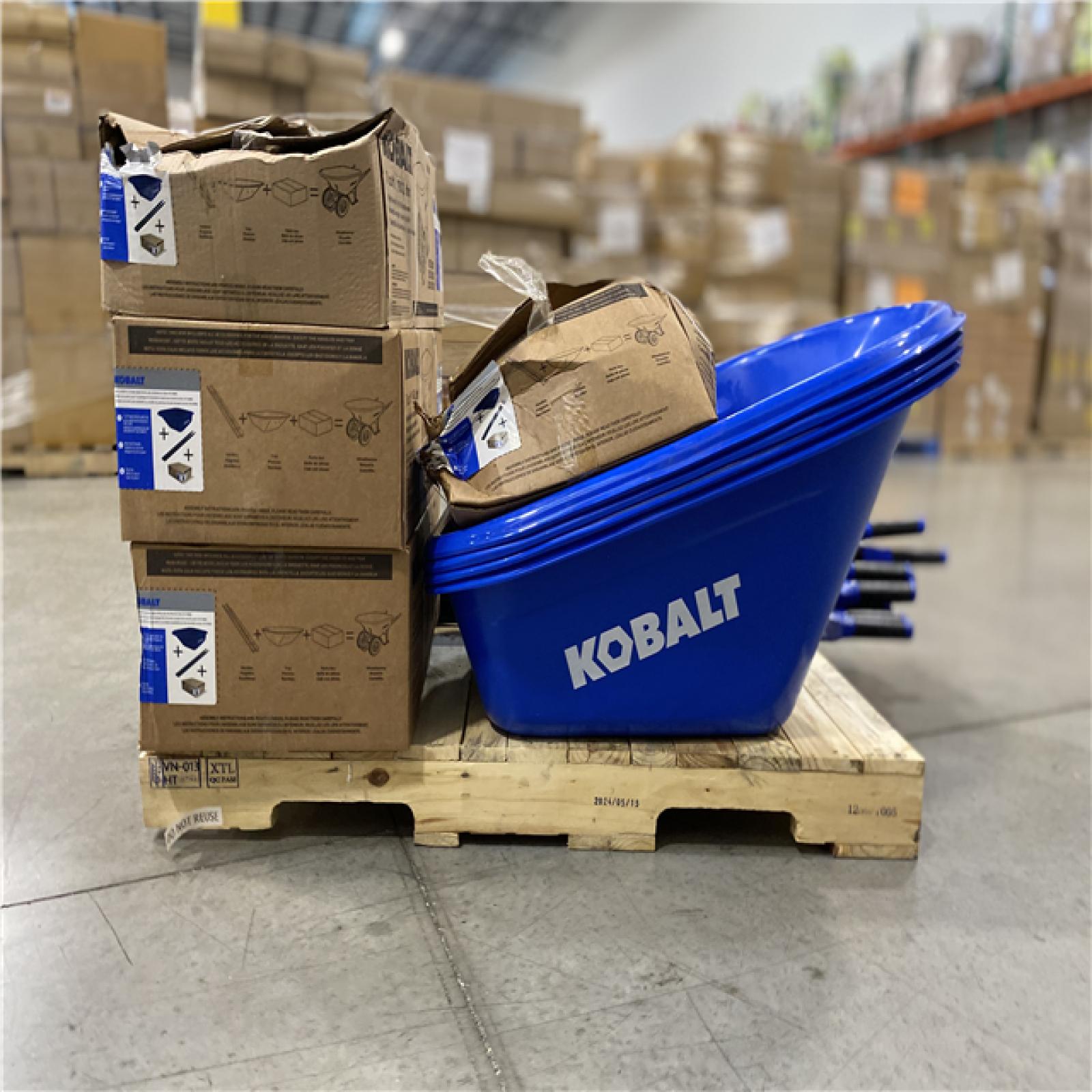 DALLAS LOCATION - Kobalt 7-cu ft 2 Wheel High-density Poly Push Wheelbarrow PALLET -(4 UNITS)