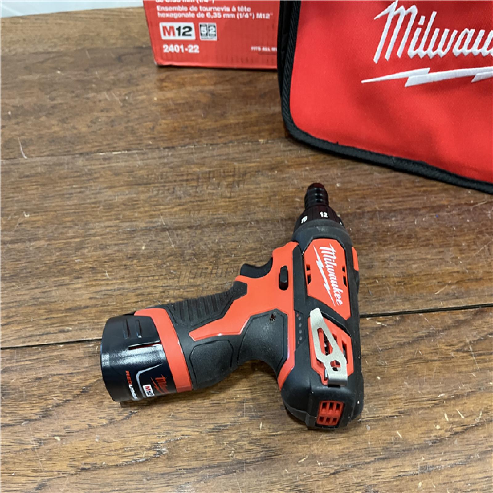 AS-IS Milwaukee 2401-22 - M12 12V Cordless Screwdriver Kit