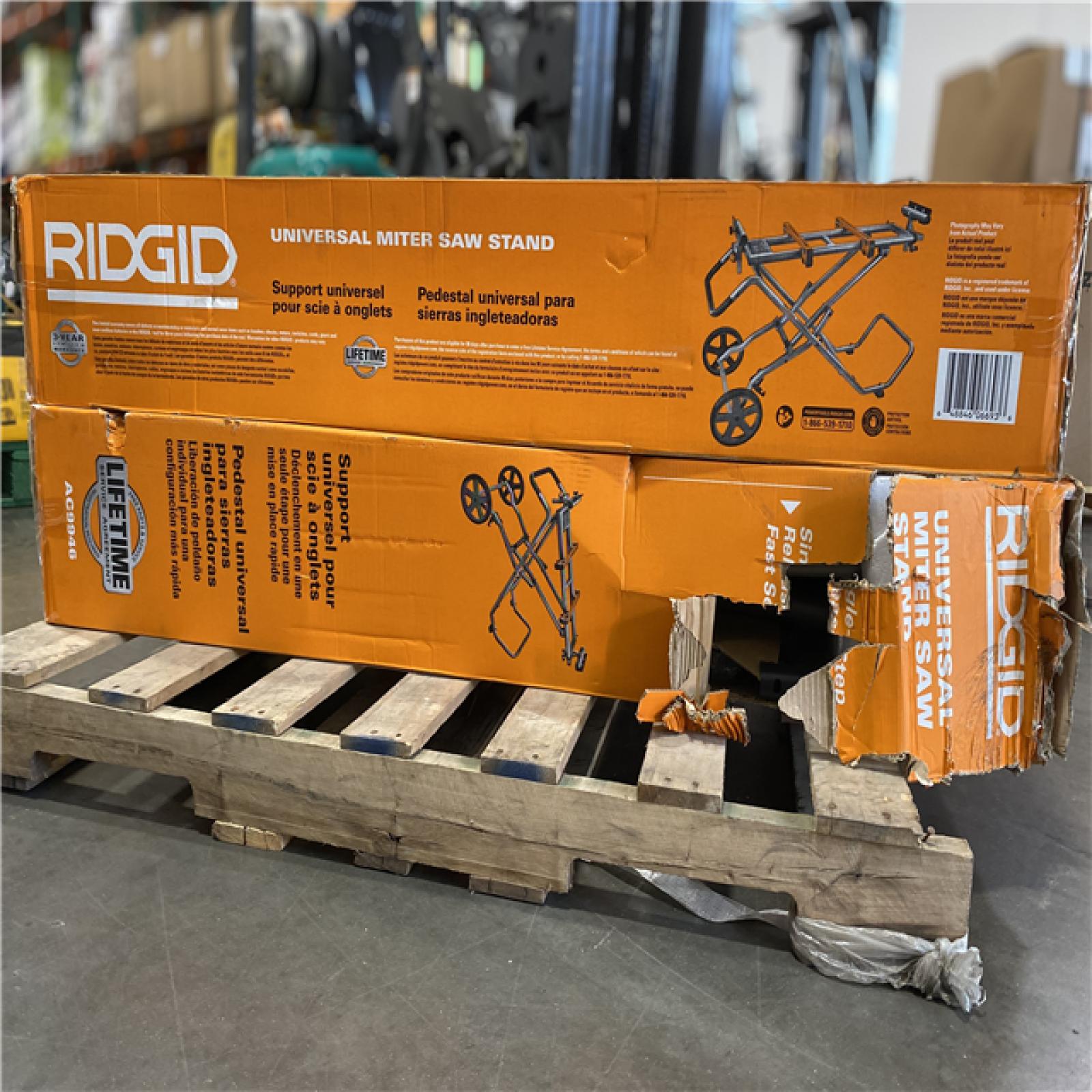 DALLAS LOCATION - RIDGID Foldable Mobile Miter Saw Stand with Mounting Braces- (2 UNITS)