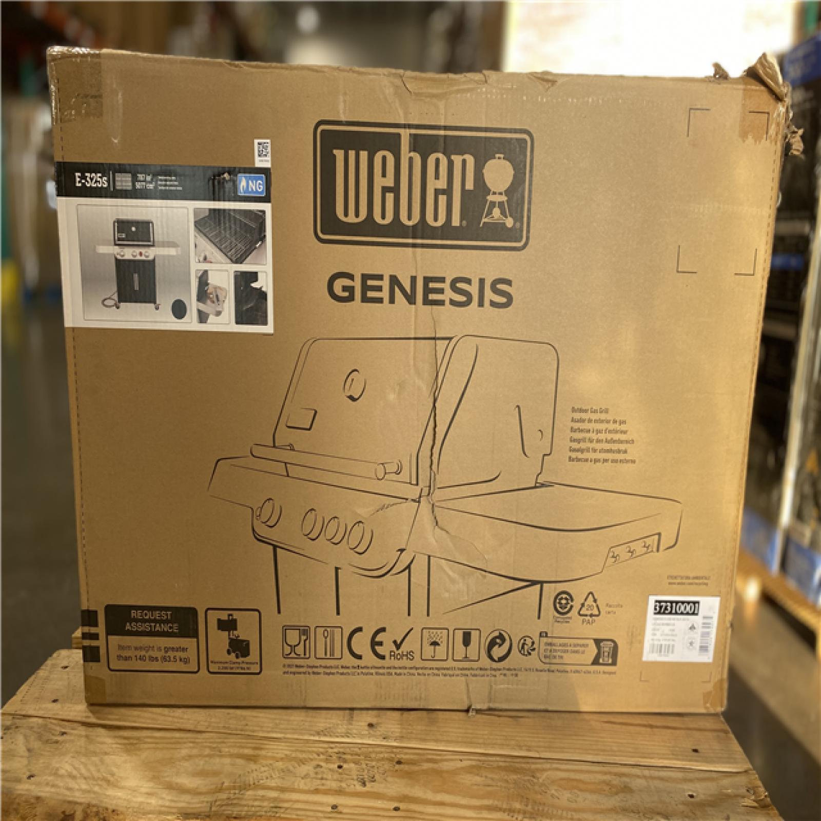 DALLAS LOCATION - Weber Genesis E-325s 3-Burner Natural Gas Grill in Black with Built-In Thermometer