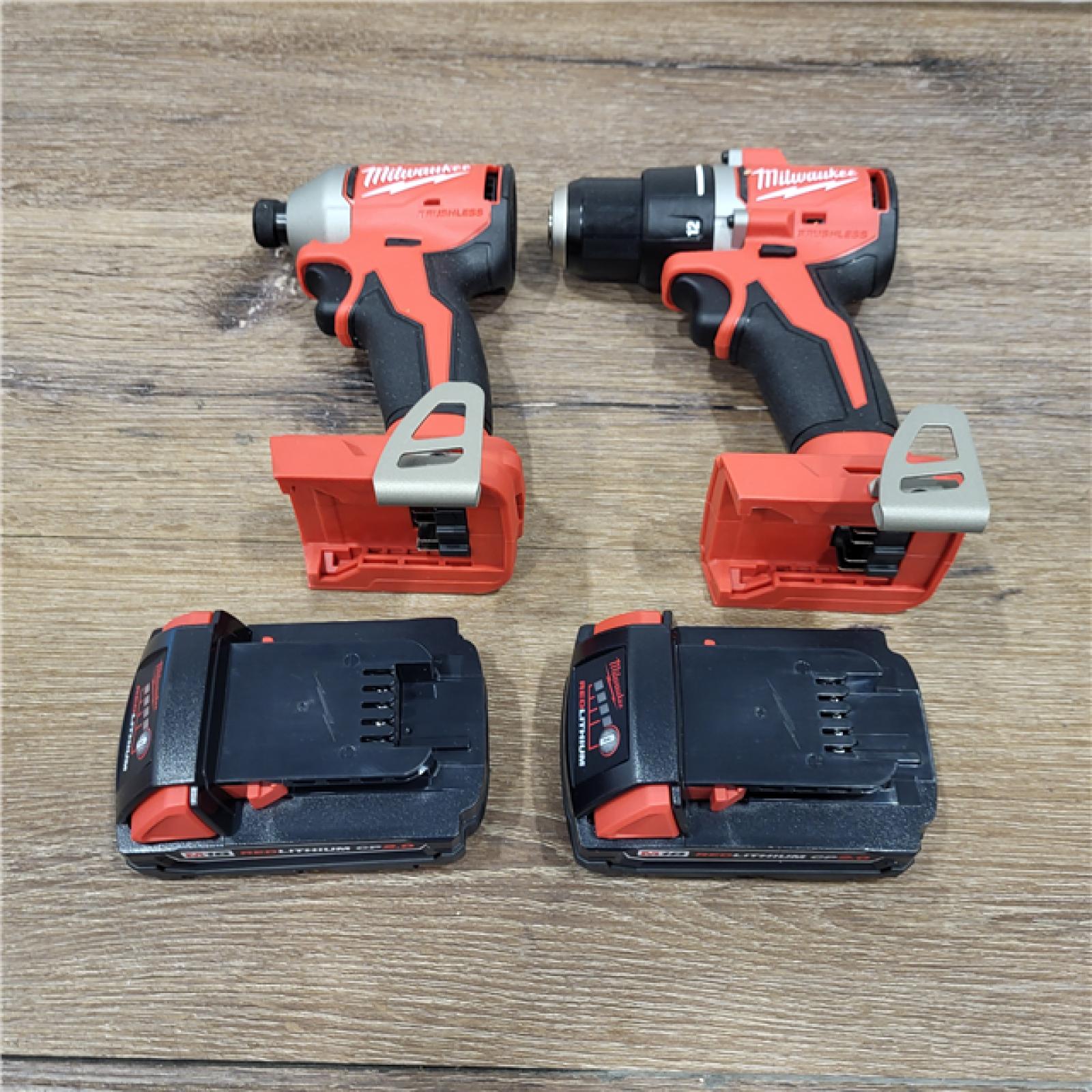 AS-IS M18 18V Lithium-Ion Brushless Cordless Compact Drill/Impact Combo Kit (2-Tool) W/(2) 2.0 Ah Batteries, Charger & Bag