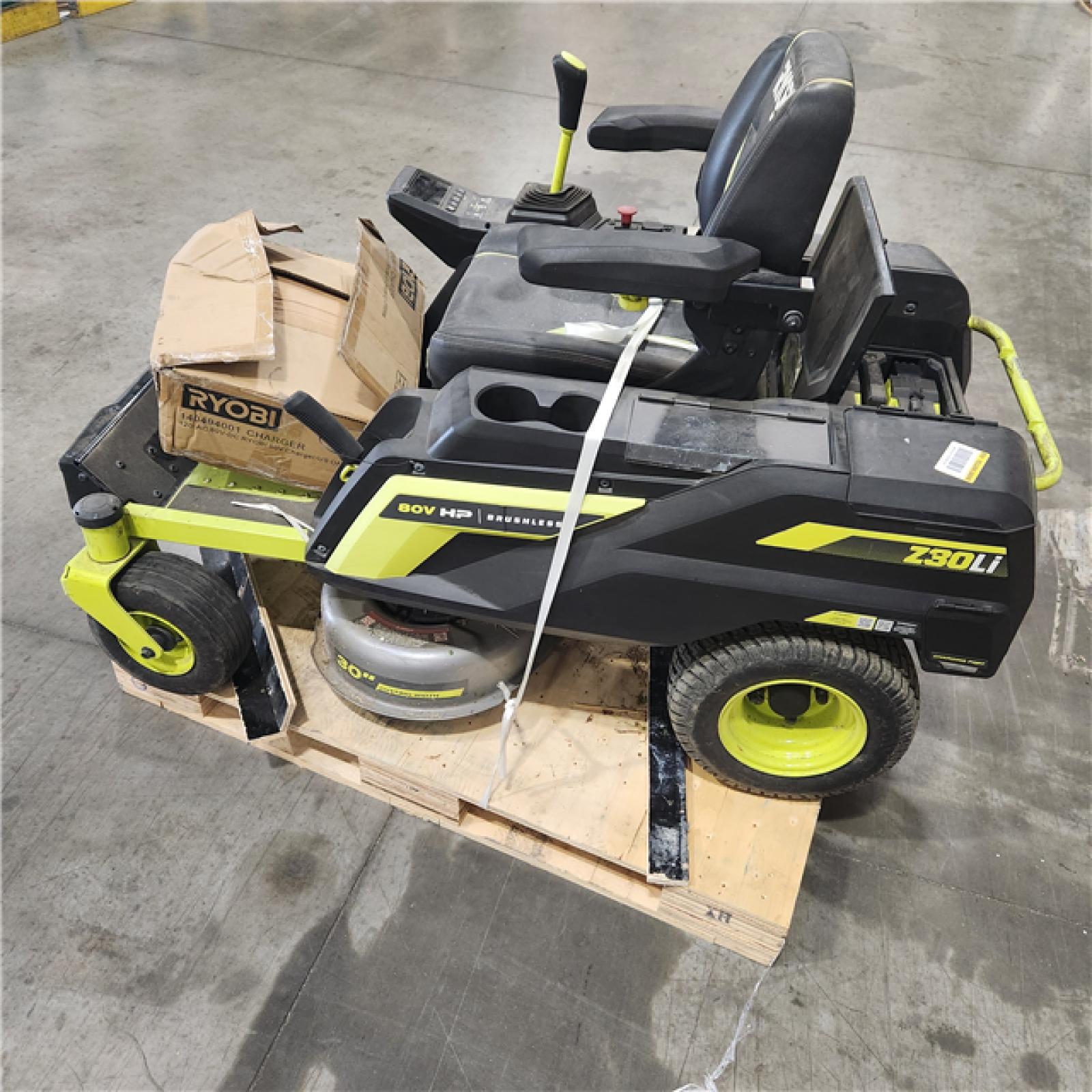 Dallas Location - As-Is RYOBI 80V HP Brushless 30 in Riding Mower with (2) 80V 10 Ah Batteries and Charger