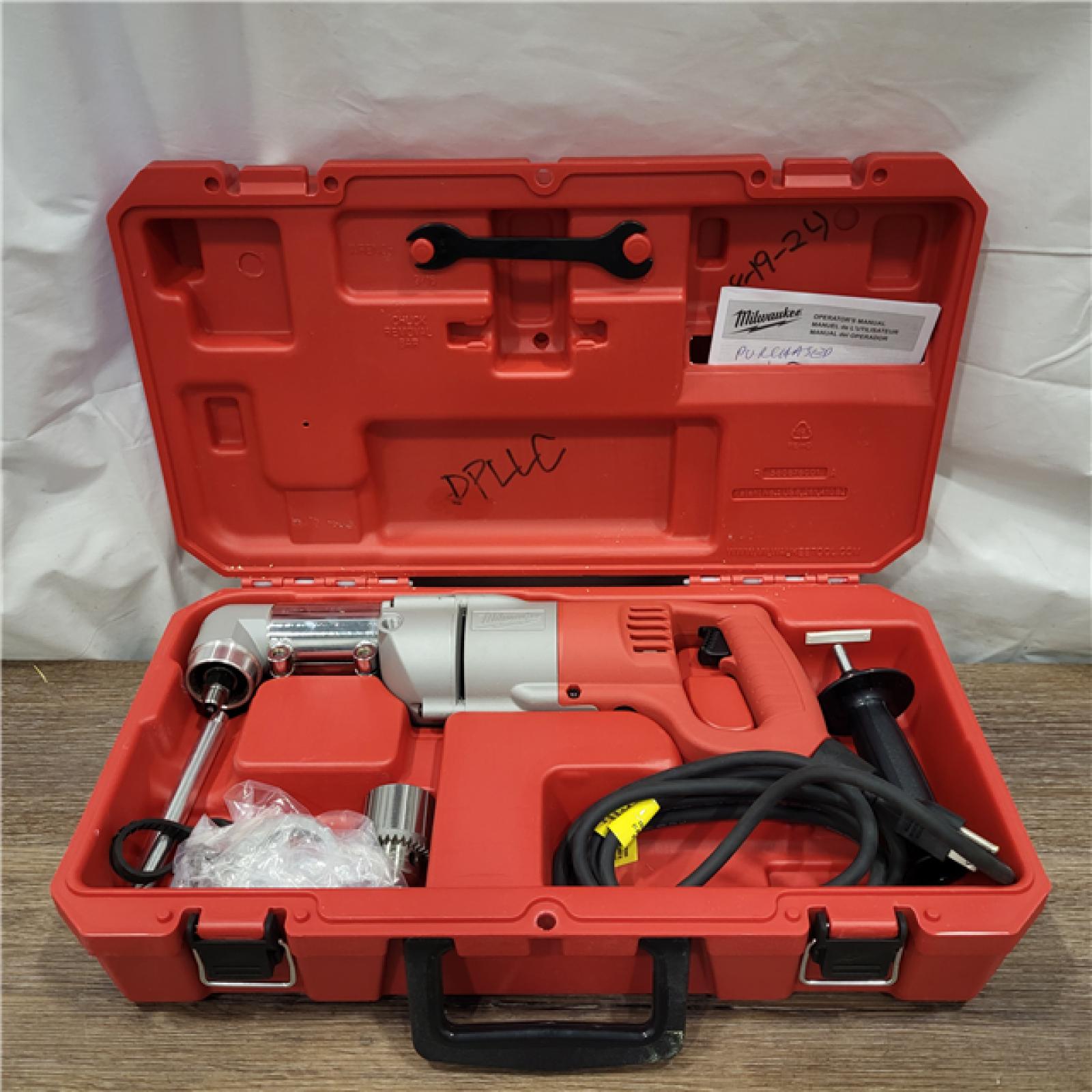 AS-IS Milwaukee 7 Amp Corded 1/2 in. Corded Right-Angle Drill Kit with Hard Case