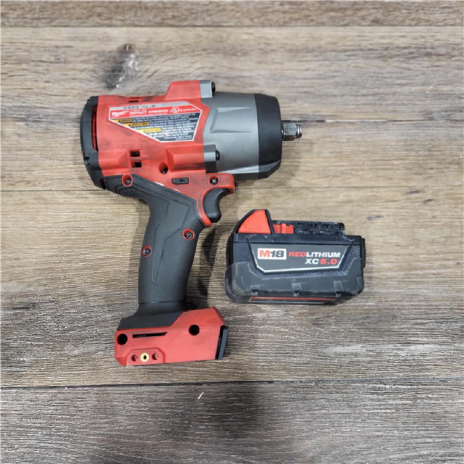 AS-IS Milwaukee 2967-21B M18 FUEL 1/2 High Torque Impact Wrench W/ Friction Ring 5.0Ah Kit