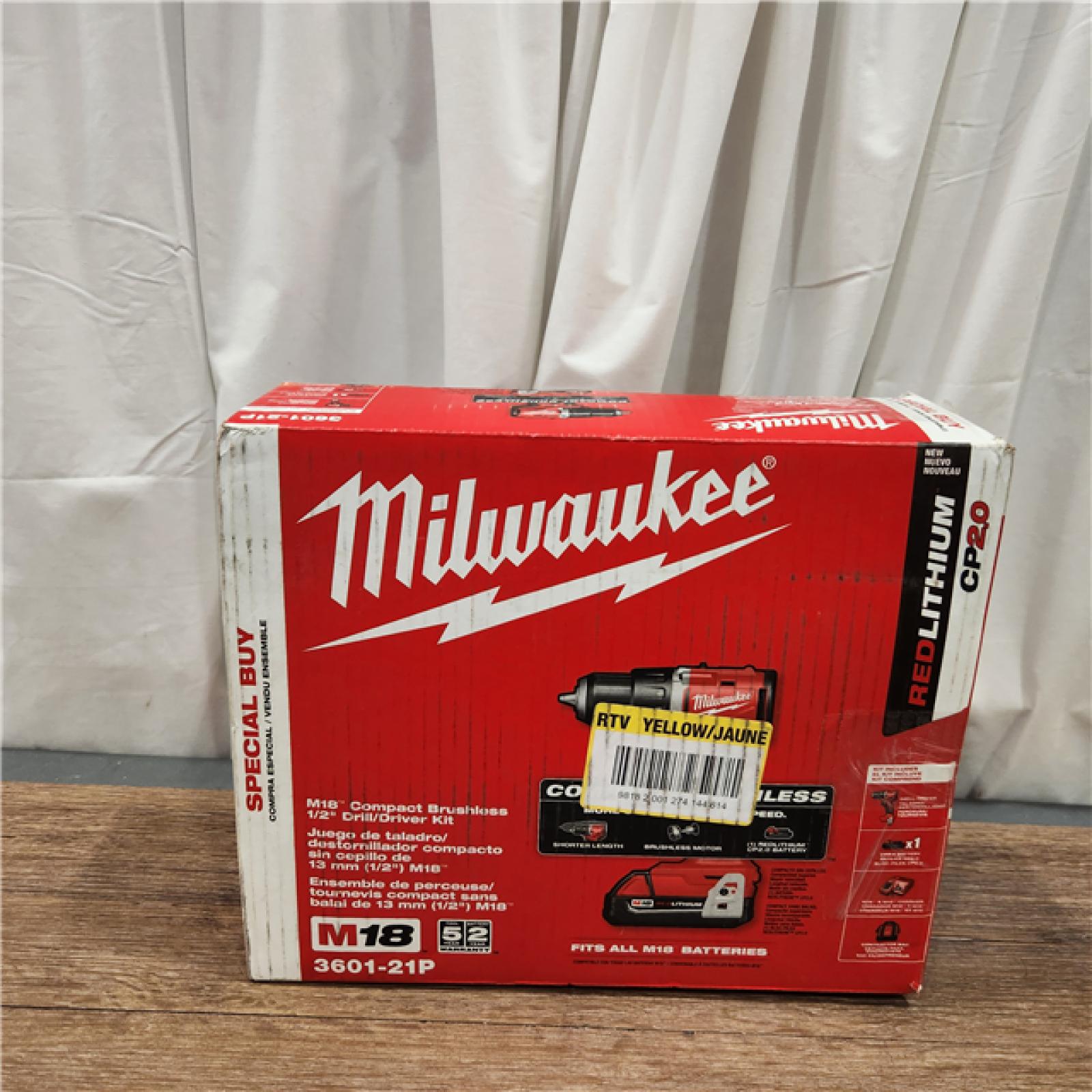 AS-IS Milwaukee M18 Compact Next Gen 1/2 in. Brushless Cordless Drill/Driver Kit (Battery & Charger)