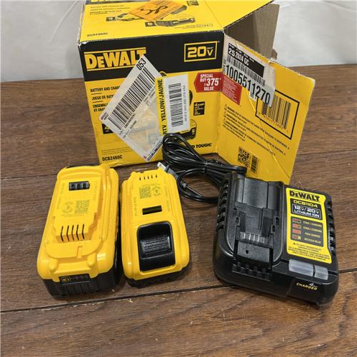 AS-ISDEWALT 20V MAX Lithium-Ion 6.0Ah and 4.0Ah Battery and Charger Starter Kit