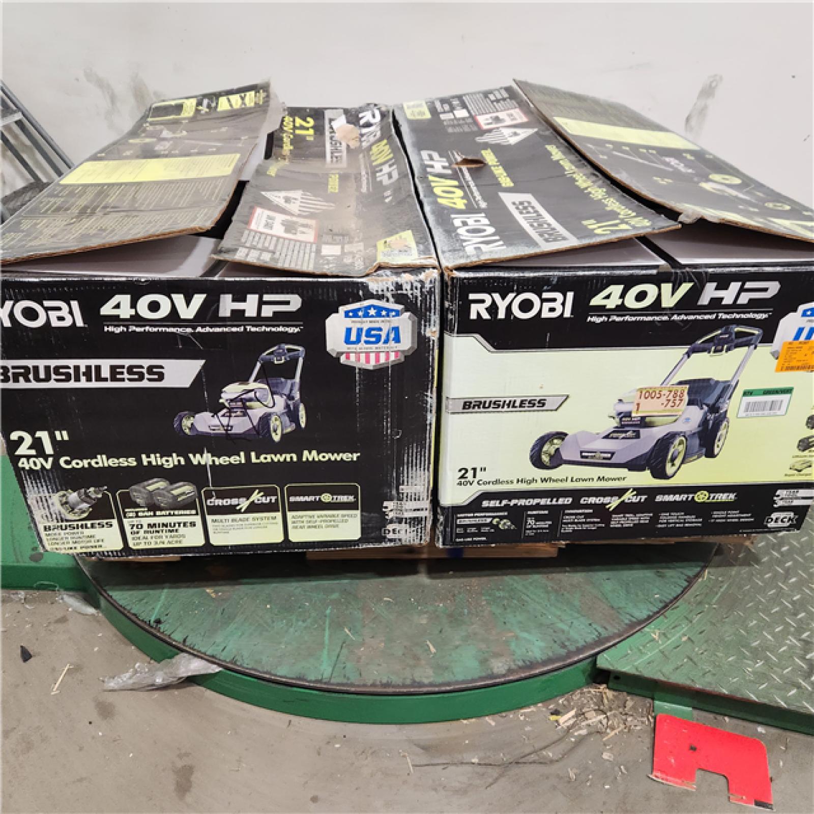 Dallas Location - As-Is RYOBI 40V HP Brushless 21 in. Self-Propelled Mower - (2) 6.0 Ah Batteries & Charger-Appears Like New Condition(Lot Of 2)