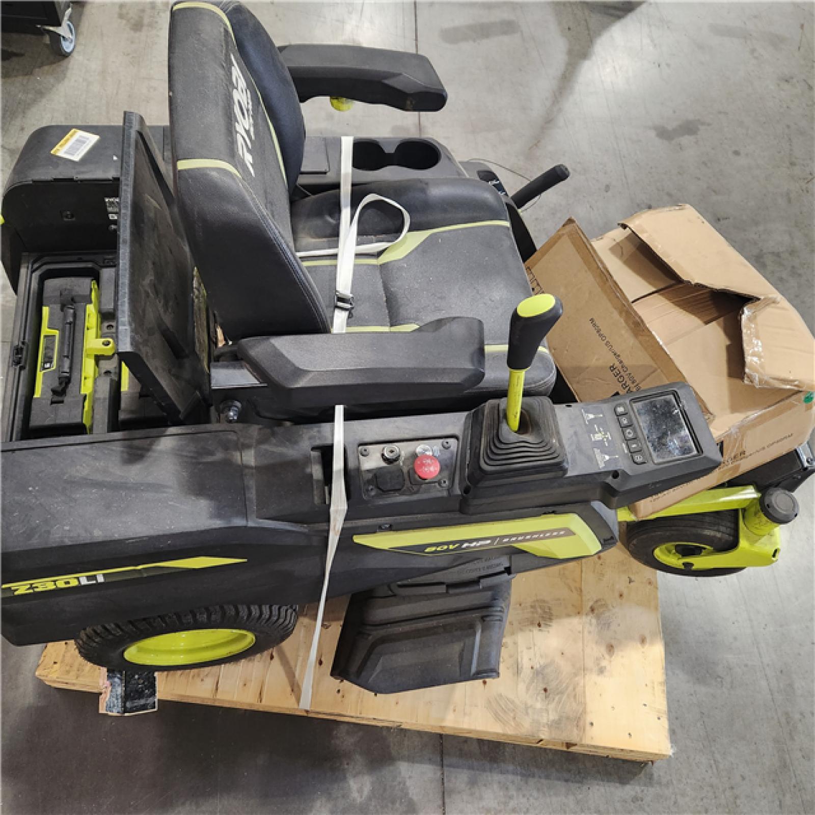 Dallas Location - As-Is RYOBI 80V HP Brushless 30 in Riding Mower with (2) 80V 10 Ah Batteries and Charger