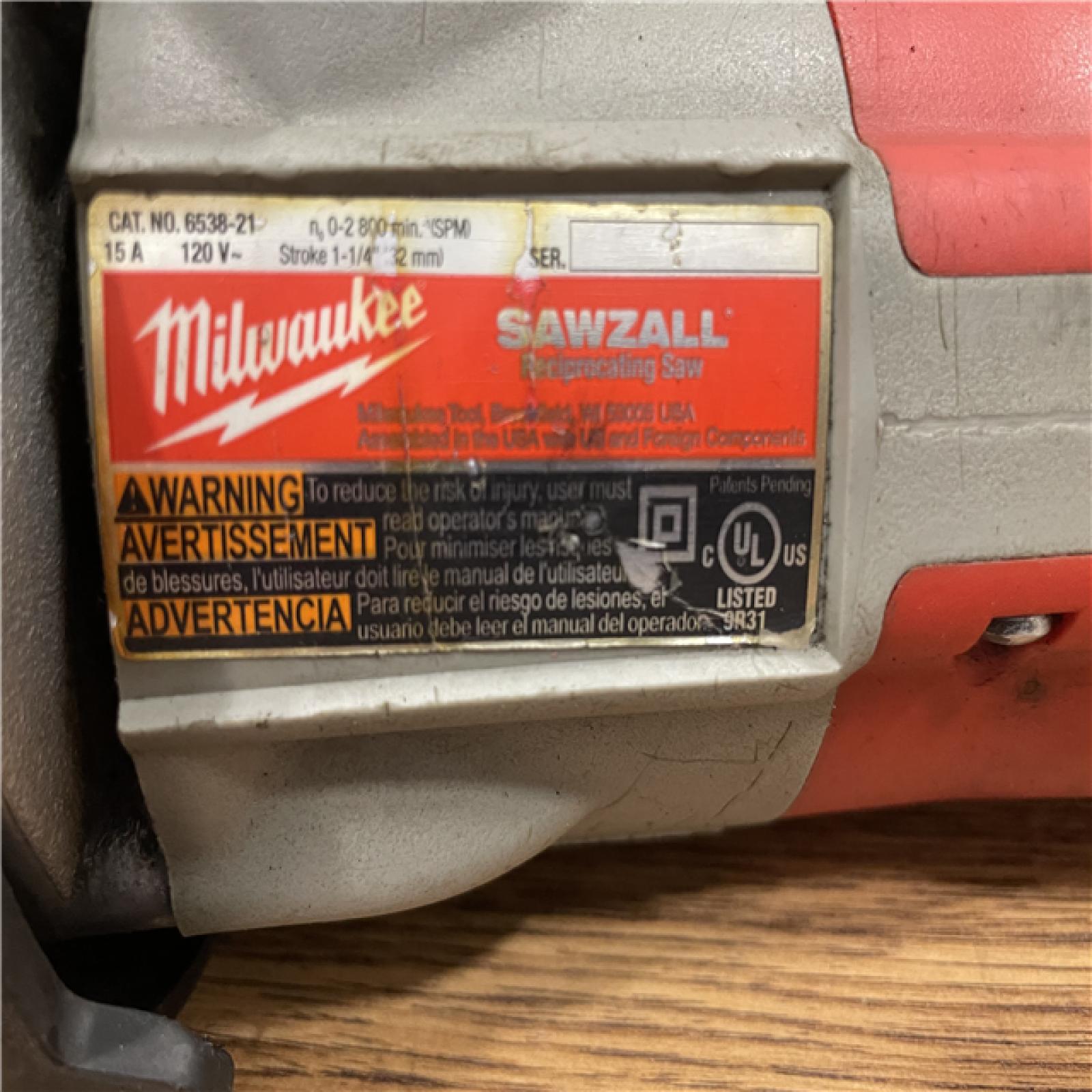 AS-IS Milwaukee 15 Amp 1-1/4 in. Stroke Orbital SUPER SAWZALL Reciprocating Saw with Hard Case