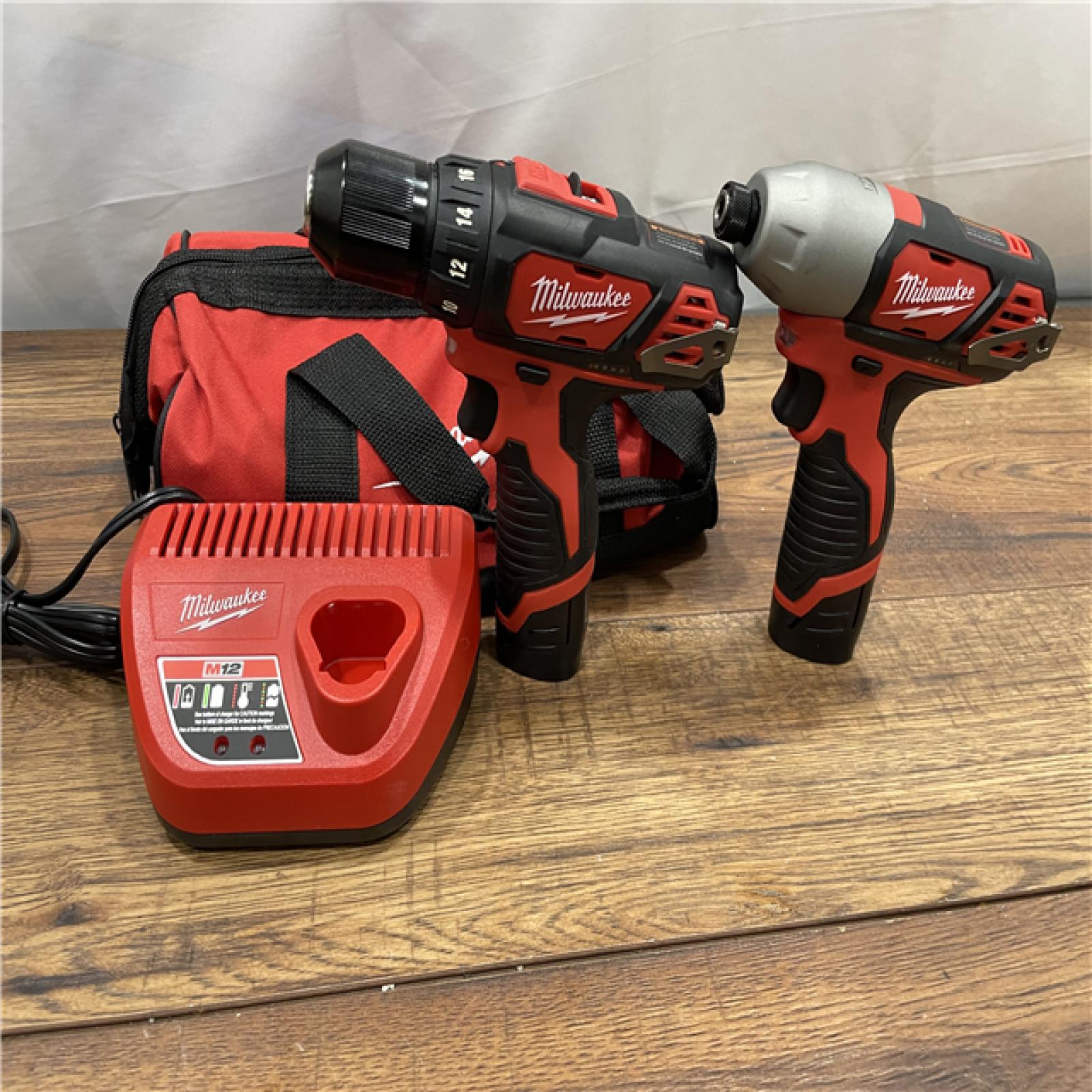 AS-IS Milwaukee M12 12V Lithium-Ion Cordless Drill Driver/Impact Driver Combo Kit